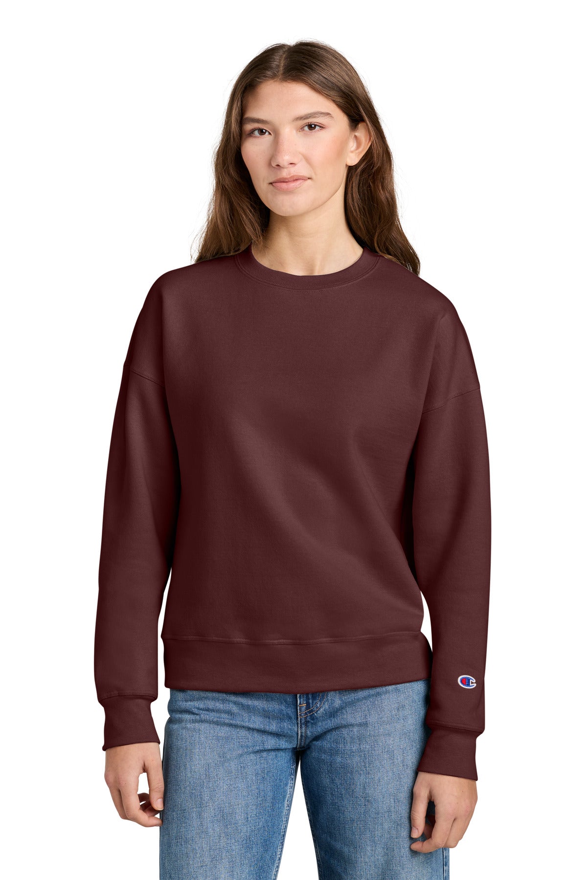 Champion Women's Powerblend Crewneck Sweatshirt SL650 - EMBROIDERED
