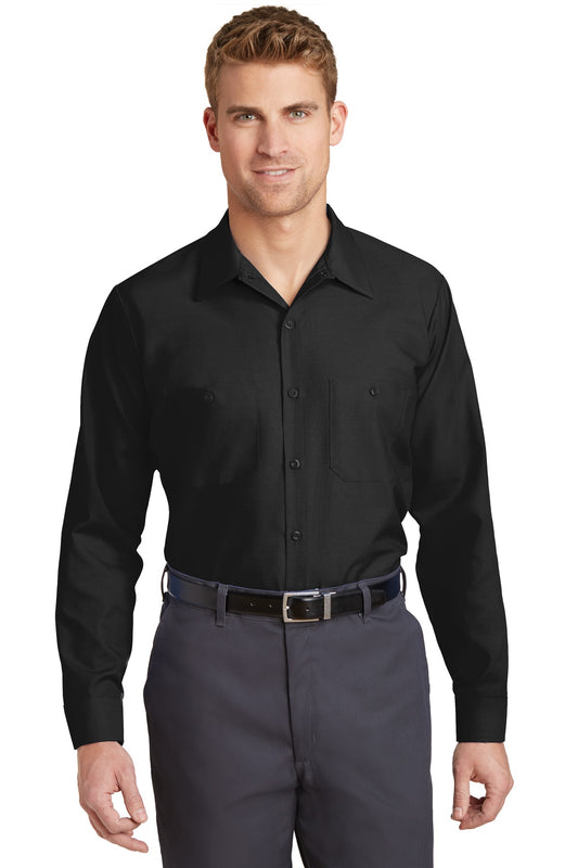 Red Kap Long Size, Long Sleeve Industrial Work Shirt. SP14LONG - EMBROIDERED