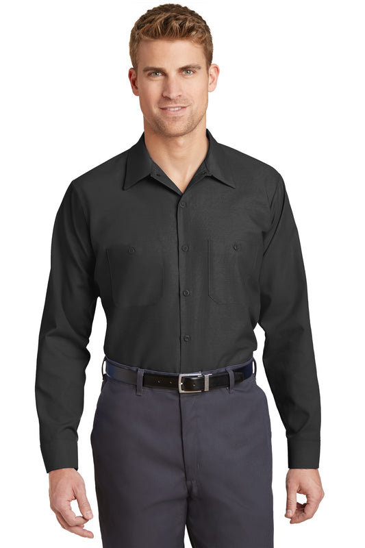 Red Kap Long Sleeve Industrial Work Shirt.  SP14 - EMBROIDERED