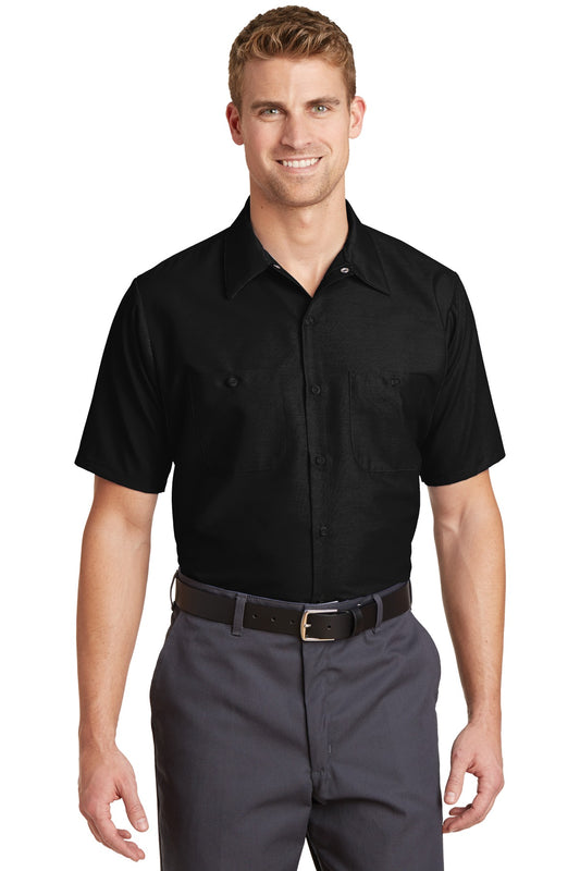 Red Kap Long Size, Short Sleeve Industrial Work Shirt. SP24LONG - EMBROIDERED
