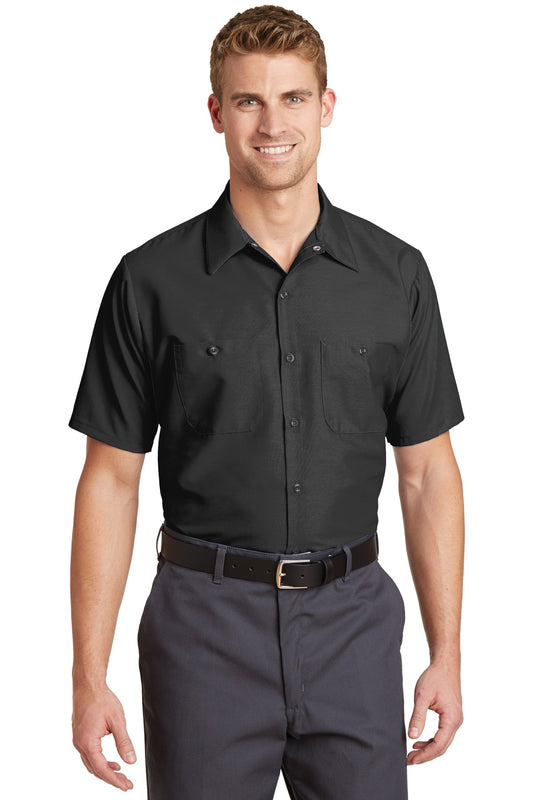 Red Kap Long Size, Short Sleeve Industrial Work Shirt. SP24LONG - EMBROIDERED