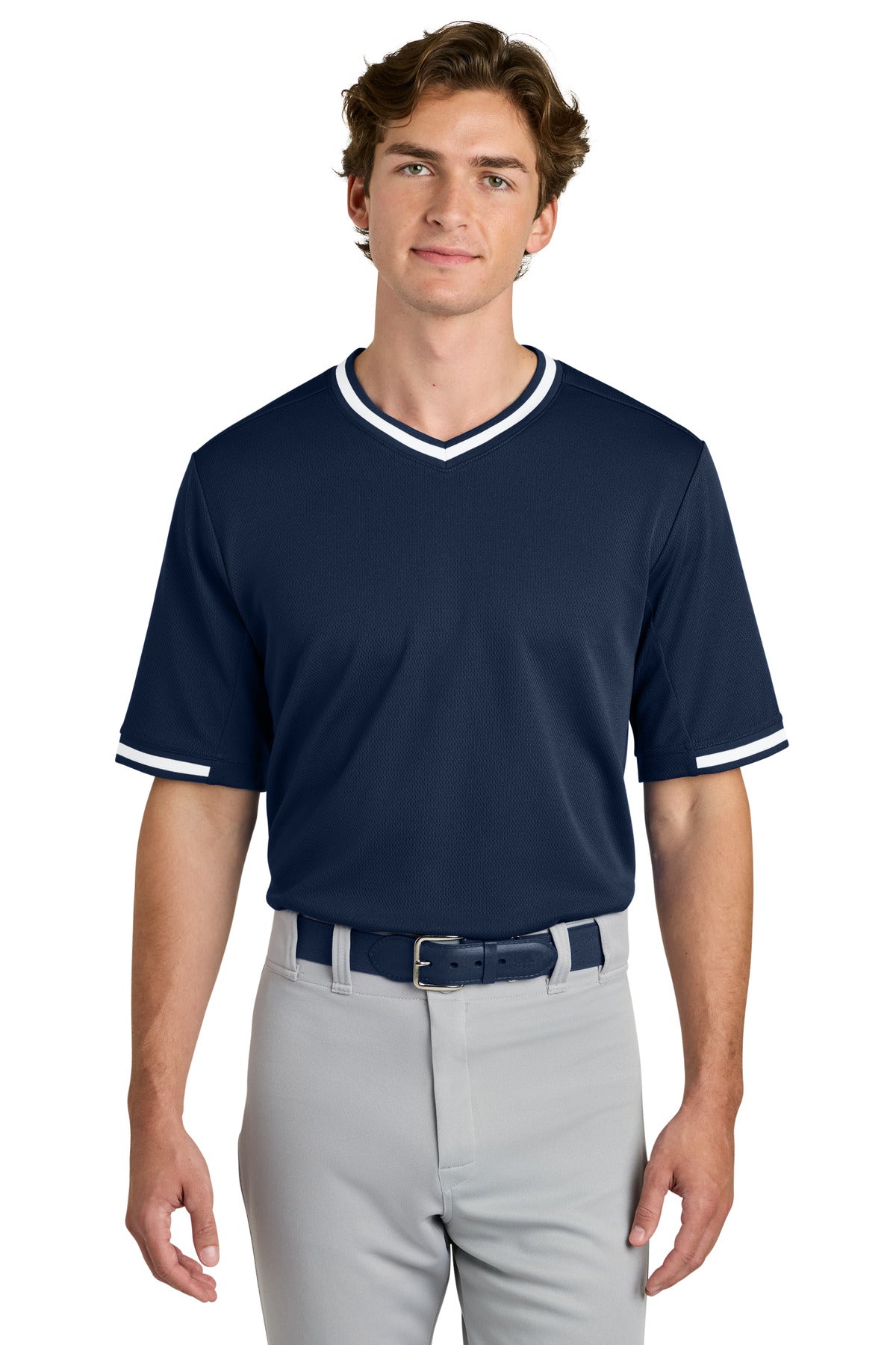 Sport-Tek Tough Mesh V-Neck Baseball Jersey ST221 - EMBROIDERED