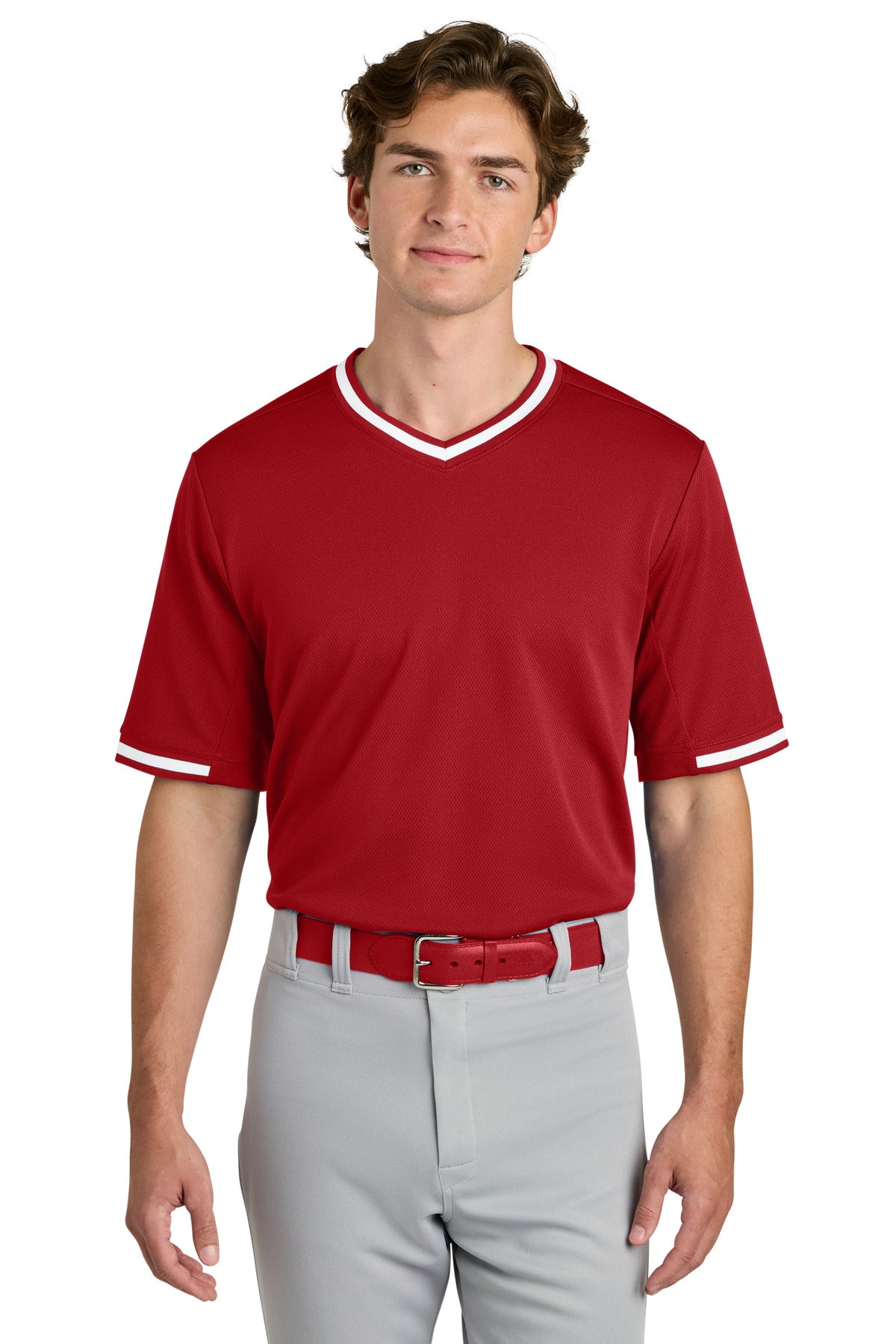 Sport-Tek Tough Mesh V-Neck Baseball Jersey ST221 - EMBROIDERED