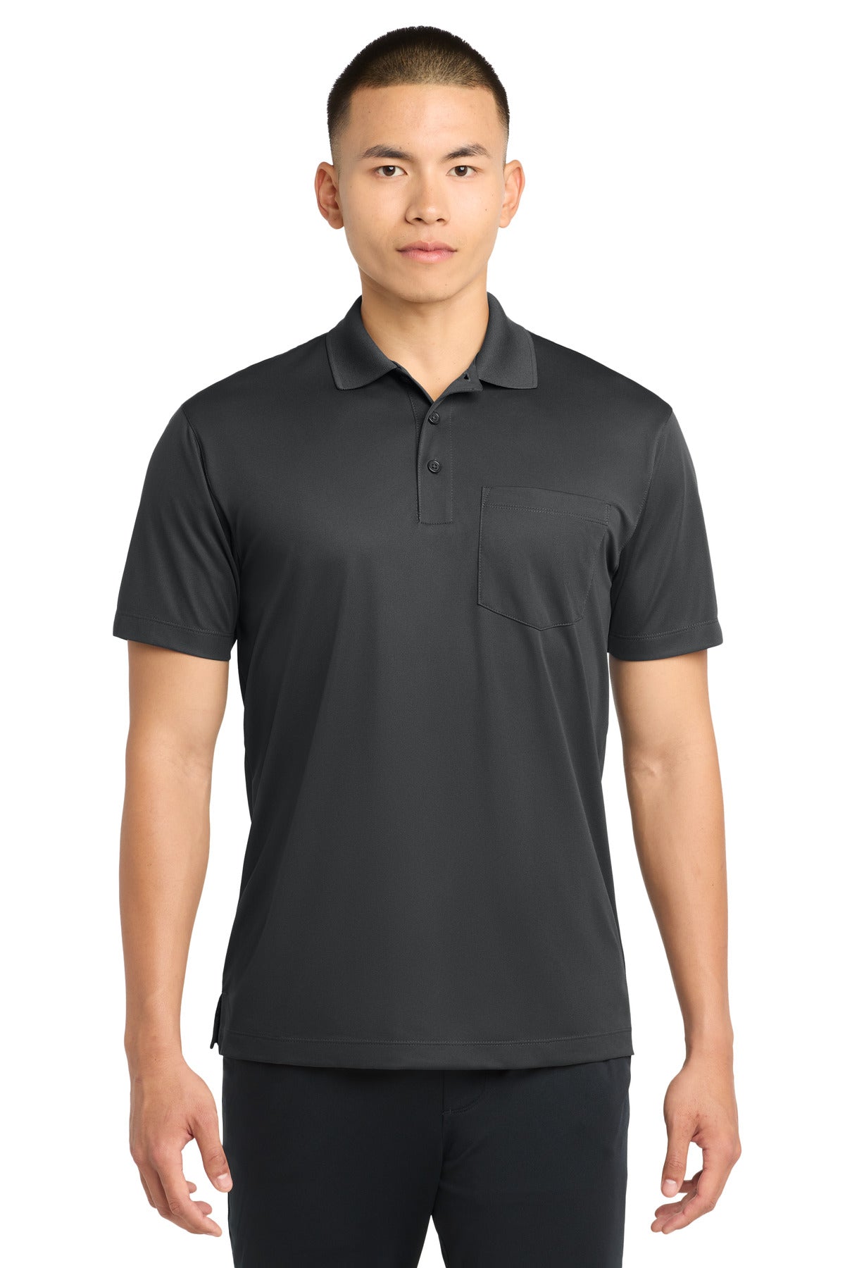 Sport-Tek Micropique Sport-Wick Pocket Polo. ST651 - EMBROIDERED