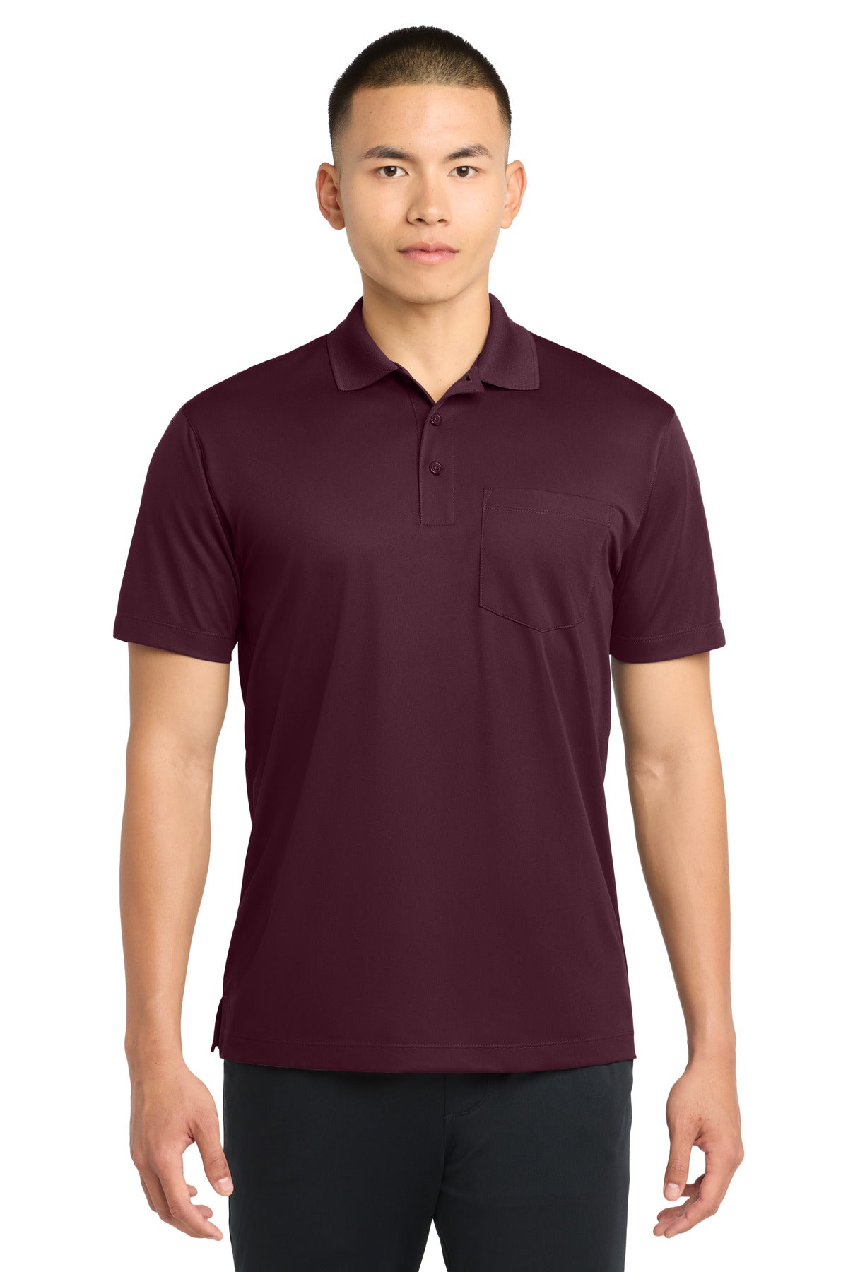 Sport-Tek Micropique Sport-Wick Pocket Polo. ST651 - EMBROIDERED