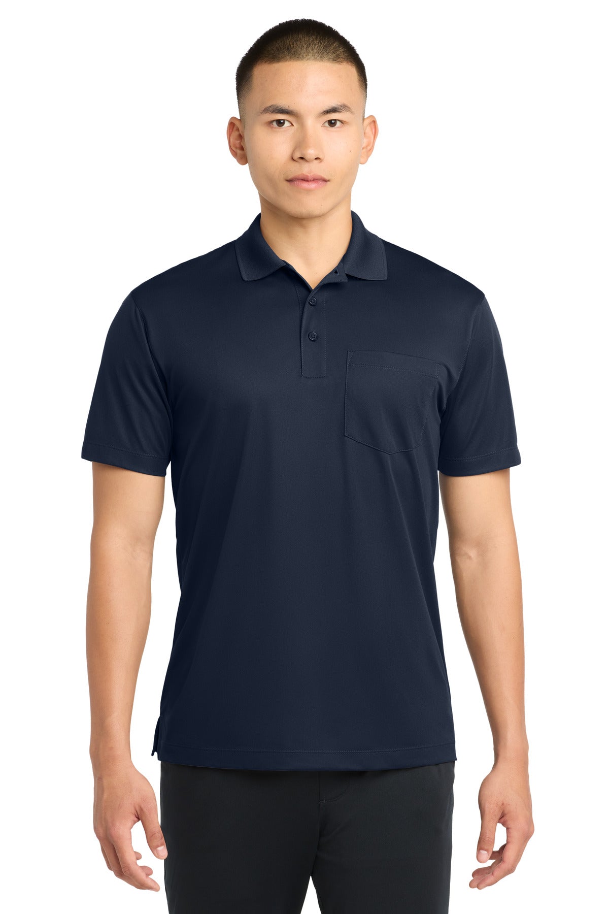 Sport-Tek Micropique Sport-Wick Pocket Polo. ST651 - EMBROIDERED