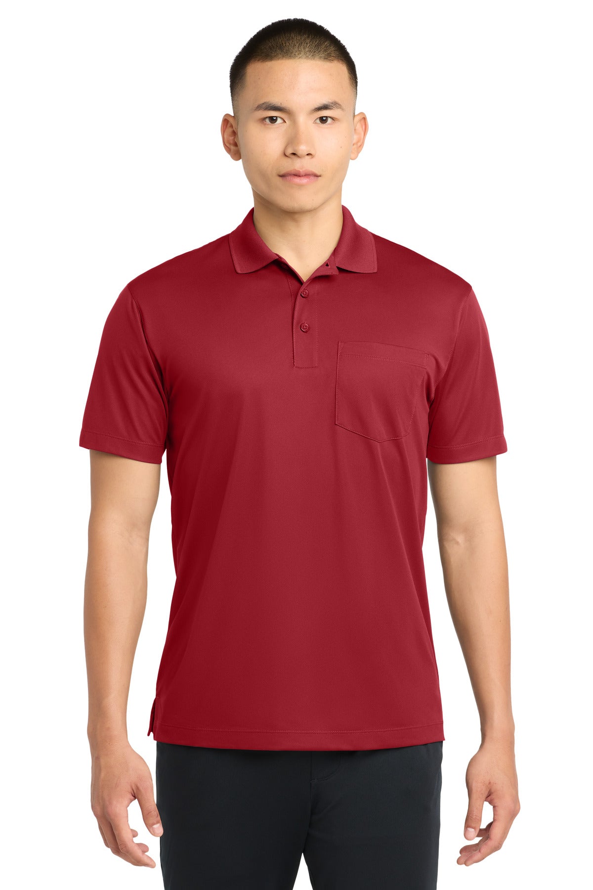 Sport-Tek Micropique Sport-Wick Pocket Polo. ST651 - EMBROIDERED
