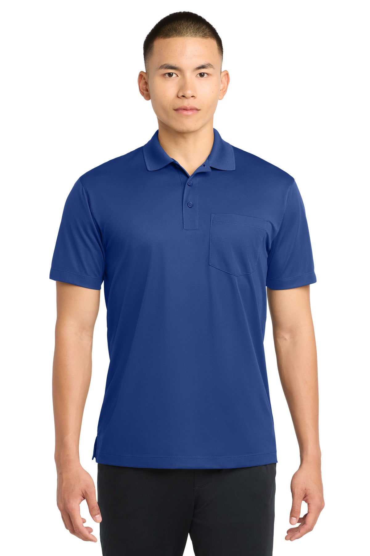 Sport-Tek Micropique Sport-Wick Pocket Polo. ST651 - EMBROIDERED