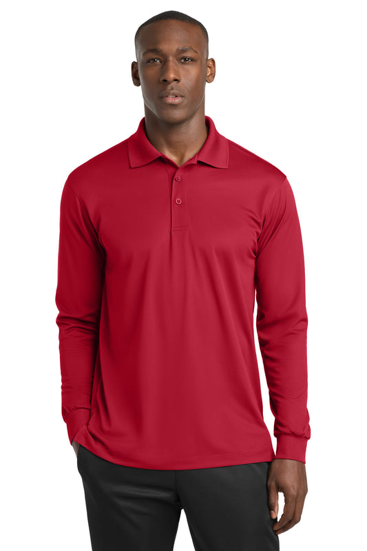 Sport-Tek Long Sleeve Micropique Sport-Wick Polo. ST657 - EMBROIDERED