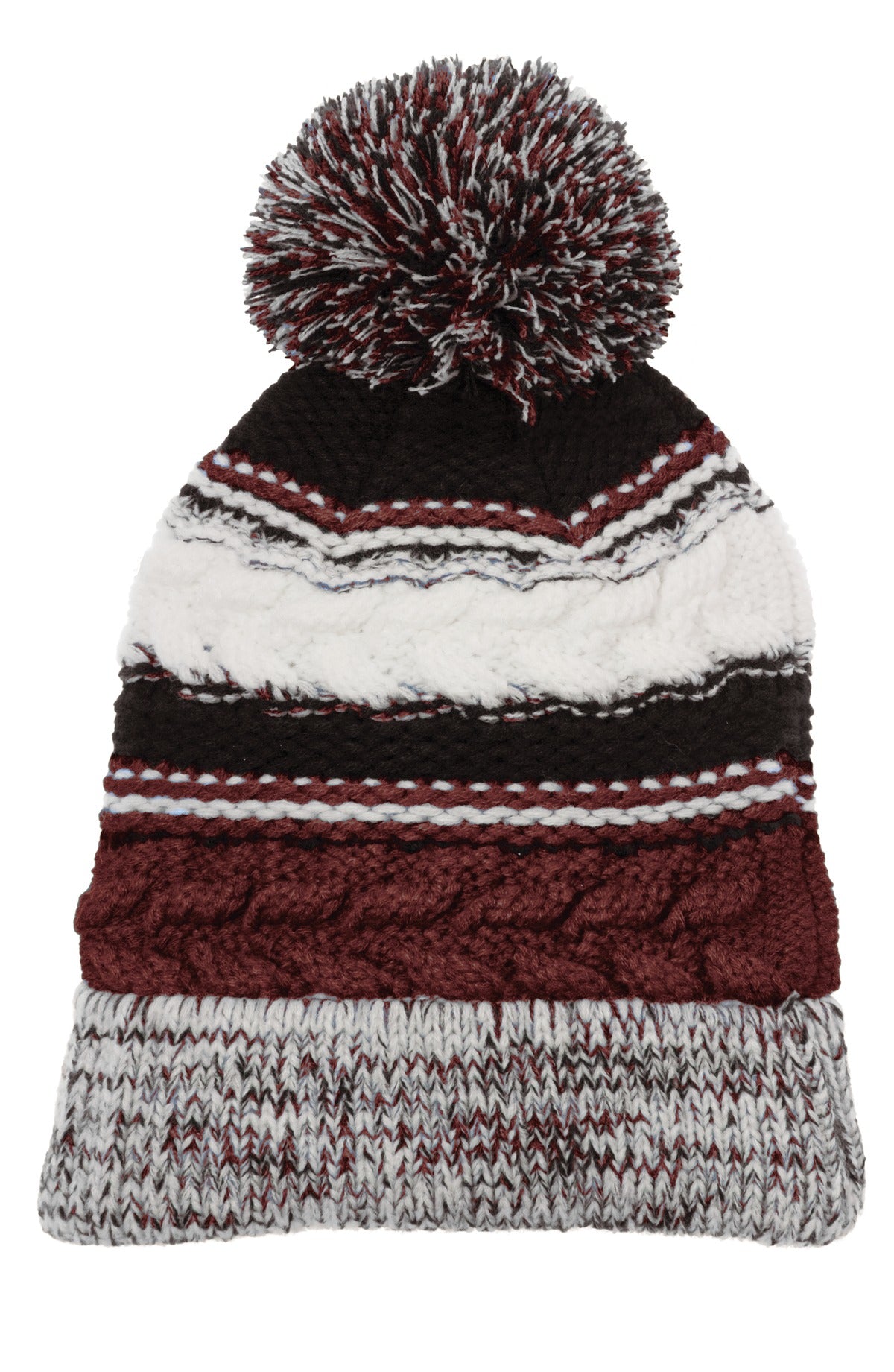 Sport-Tek Pom Pom Team Beanie. STC21 - EMBROIDERED
