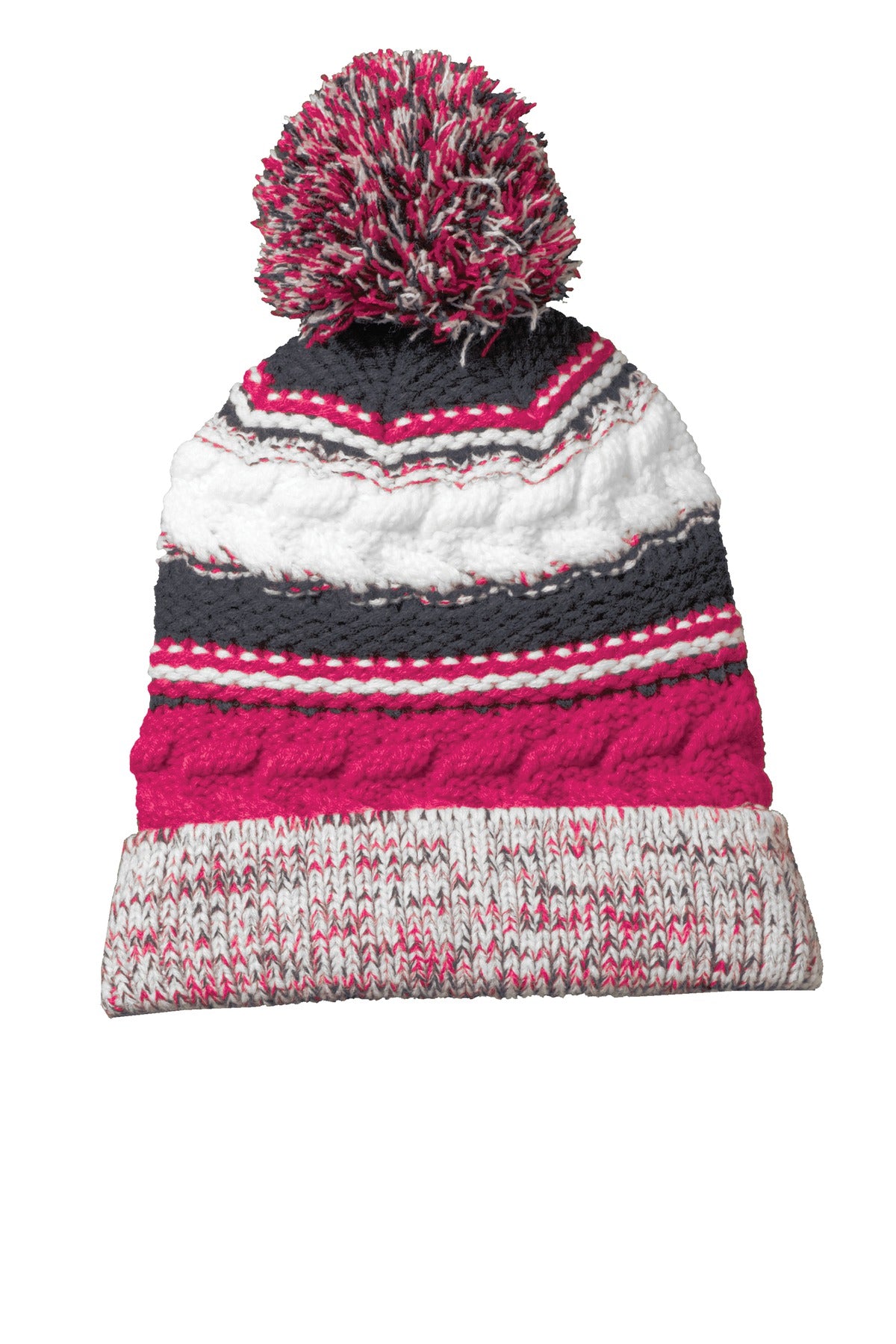 Sport-Tek Pom Pom Team Beanie. STC21 - EMBROIDERED