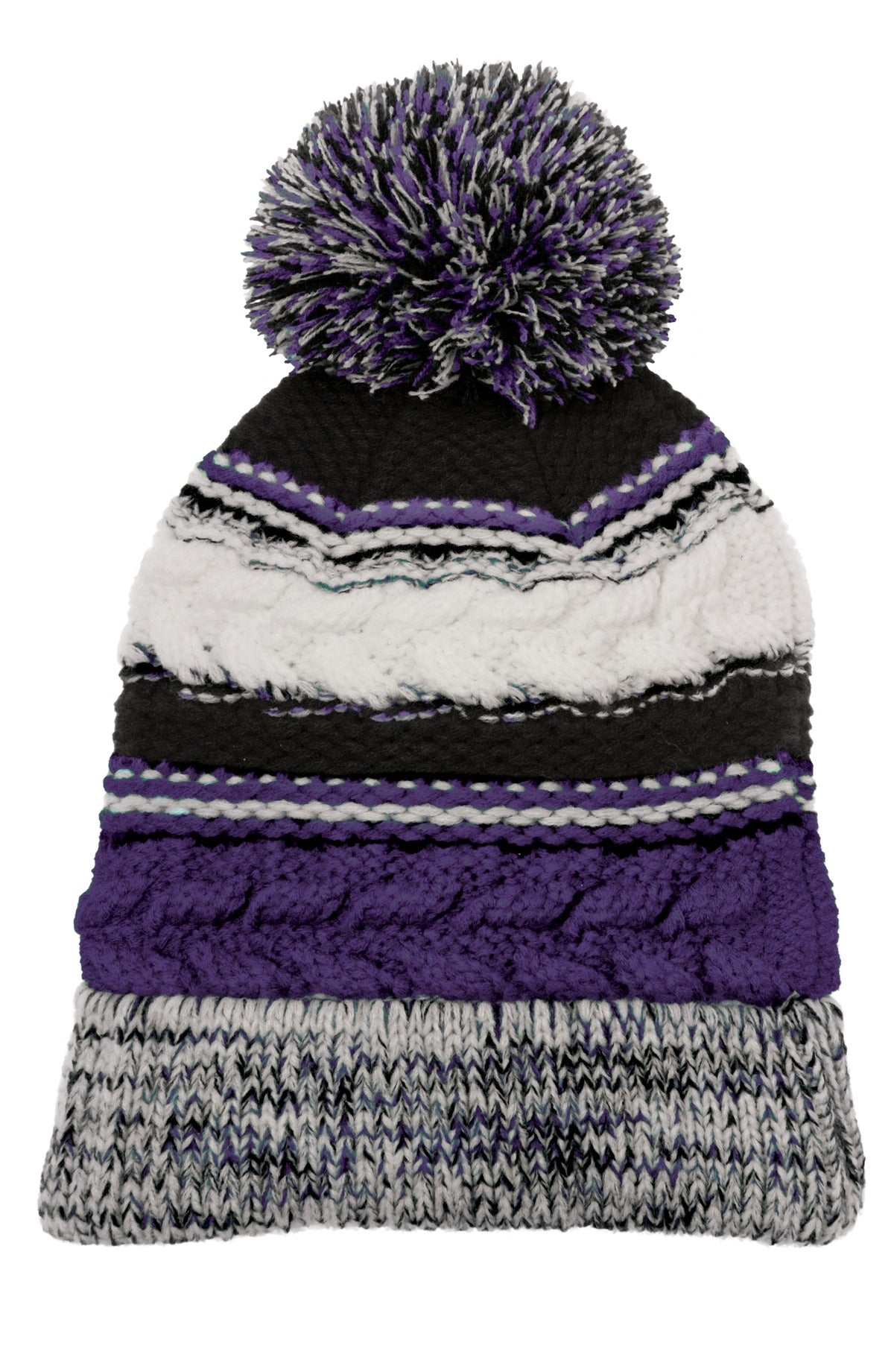 Sport-Tek Pom Pom Team Beanie. STC21 - EMBROIDERED