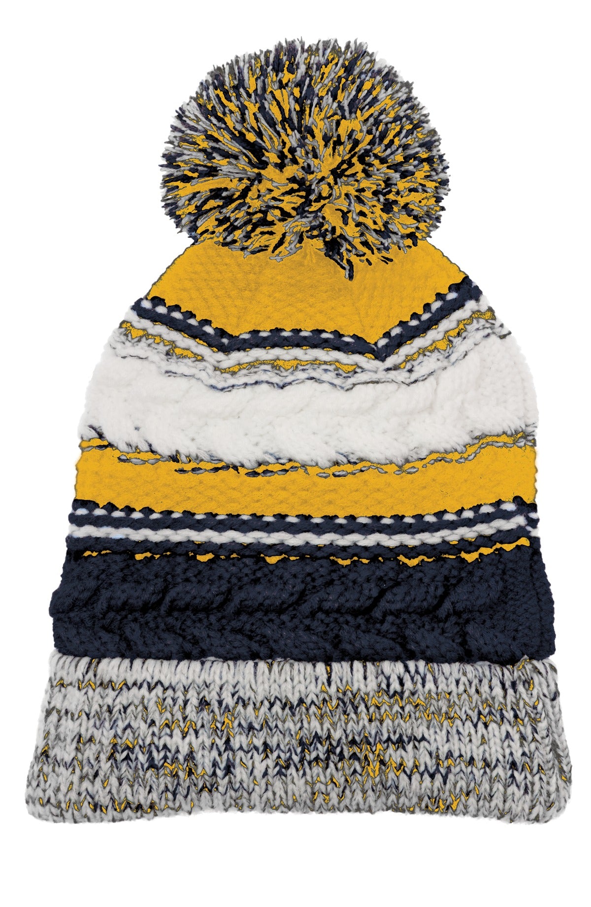 Sport-Tek Pom Pom Team Beanie. STC21 - EMBROIDERED