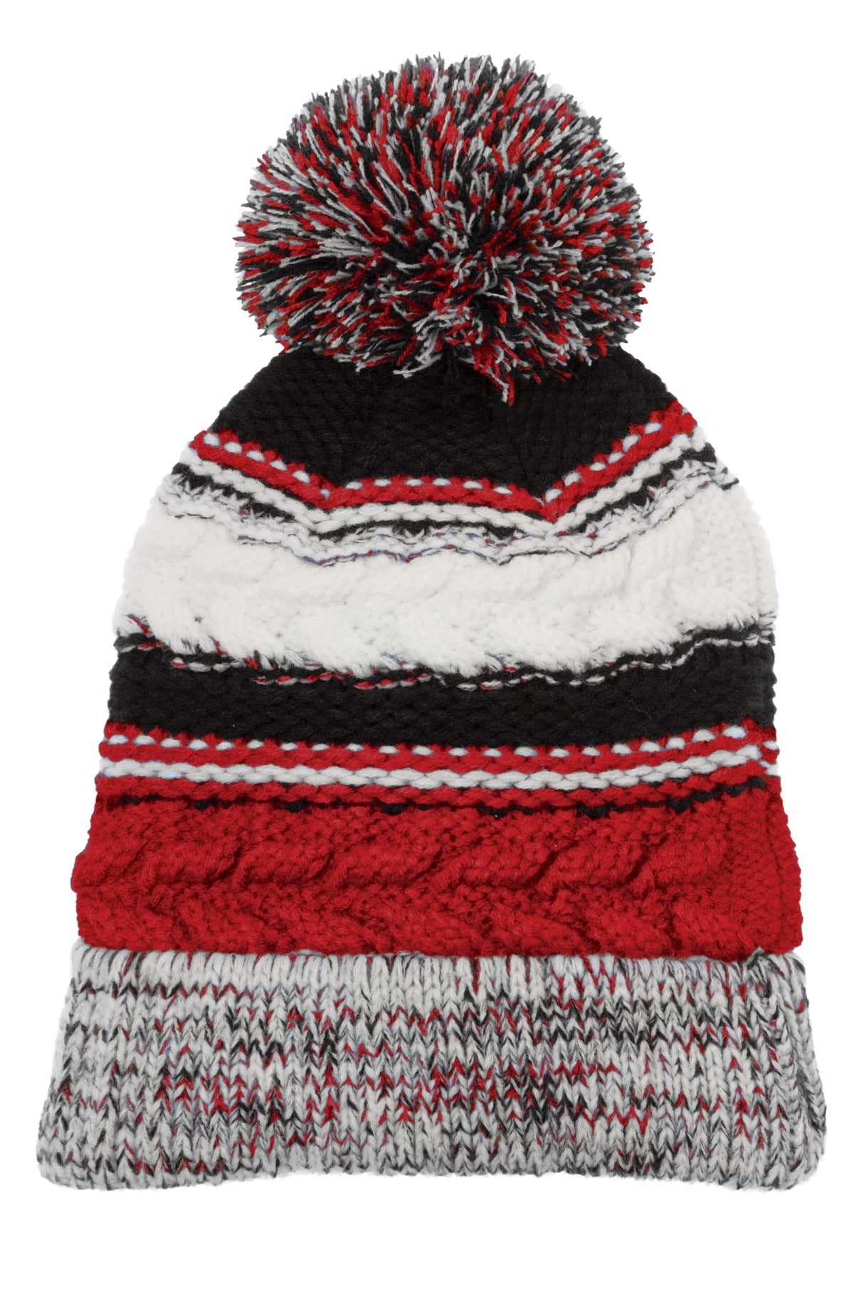 Sport-Tek Pom Pom Team Beanie. STC21 - EMBROIDERED