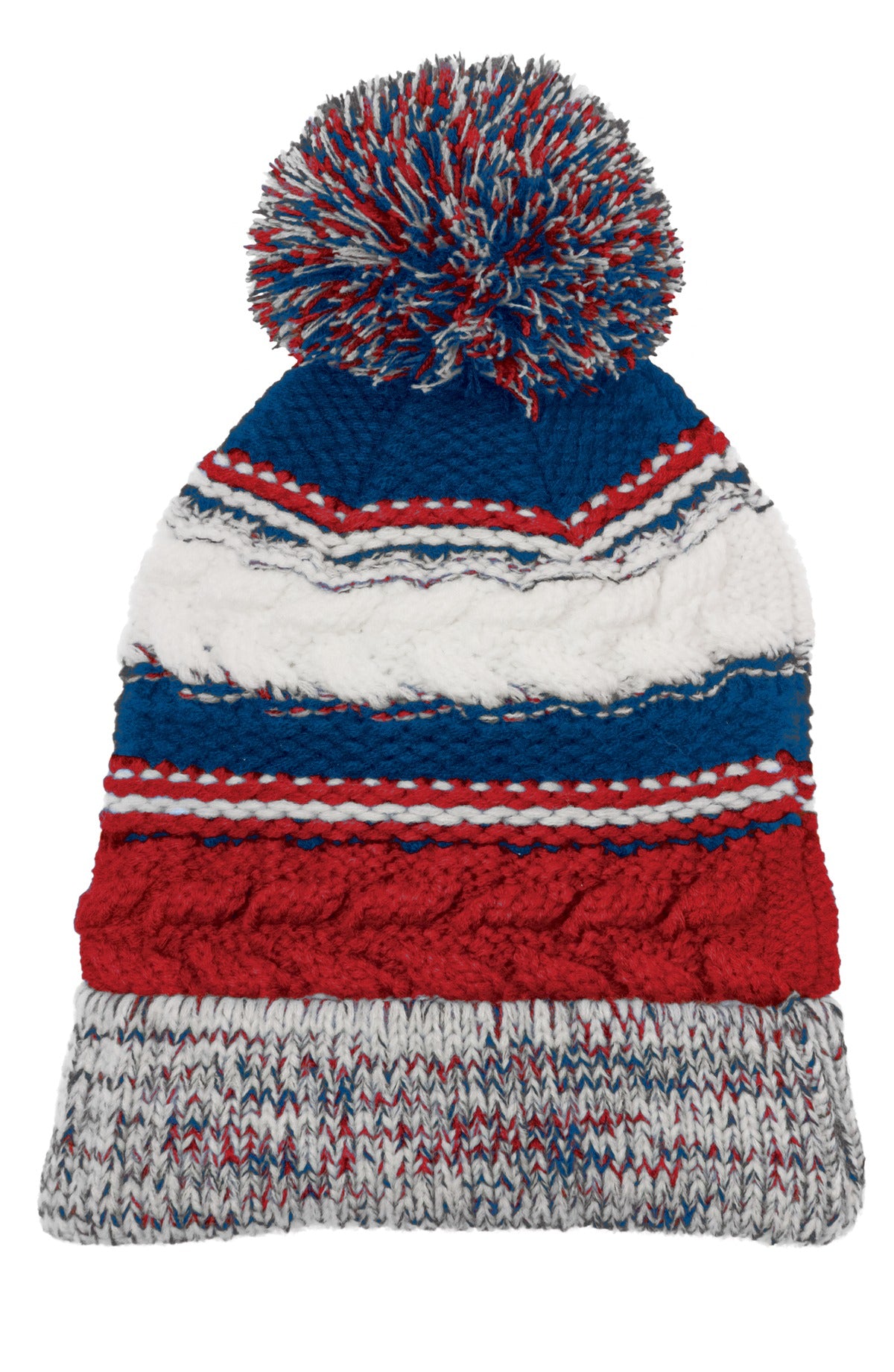 Sport-Tek Pom Pom Team Beanie. STC21 - EMBROIDERED