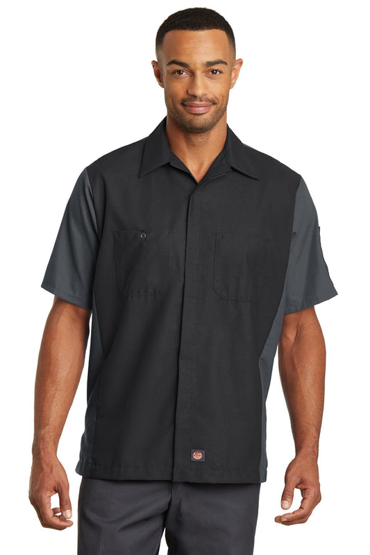 Red Kap Short Sleeve Ripstop Crew Shirt. SY20 - EMBROIDERED