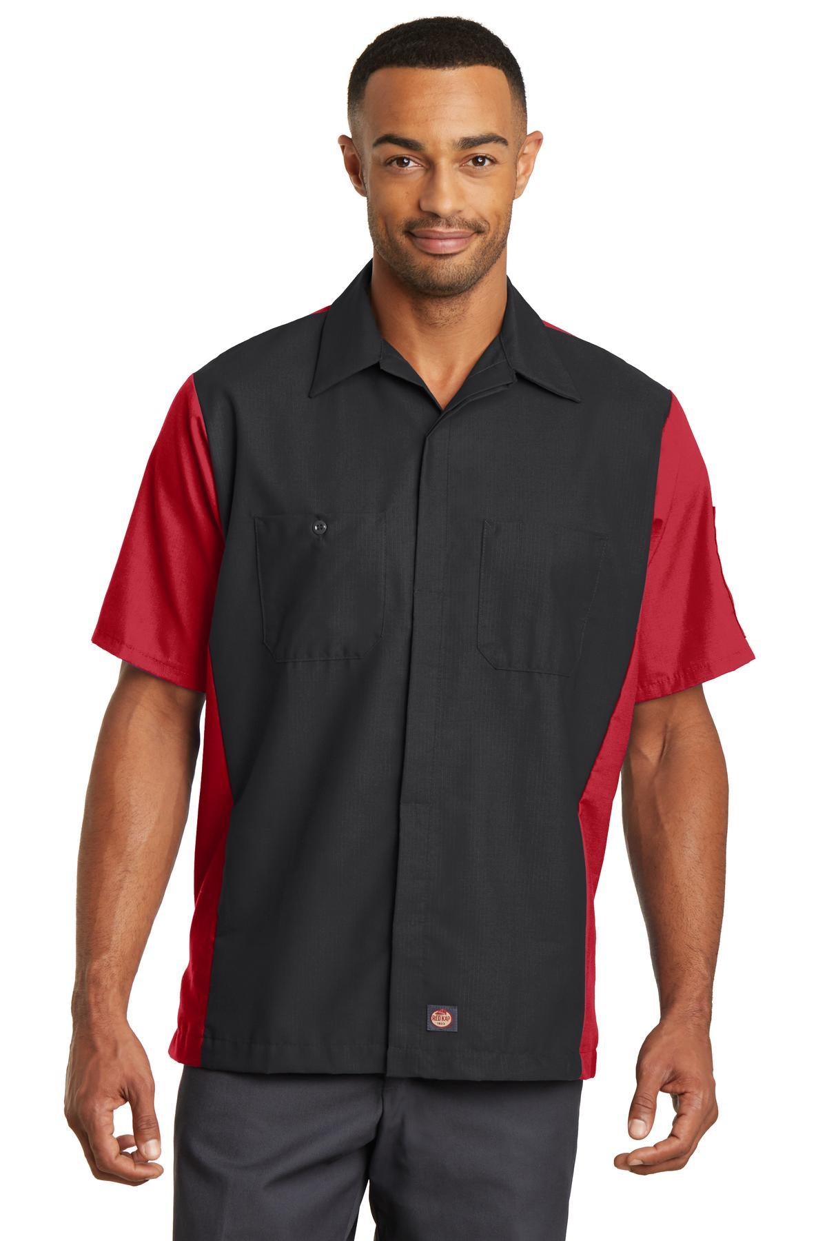 Red Kap Short Sleeve Ripstop Crew Shirt. SY20 - EMBROIDERED