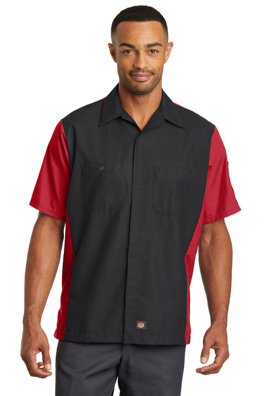 Red Kap Short Sleeve Ripstop Crew Shirt. SY20 - EMBROIDERED