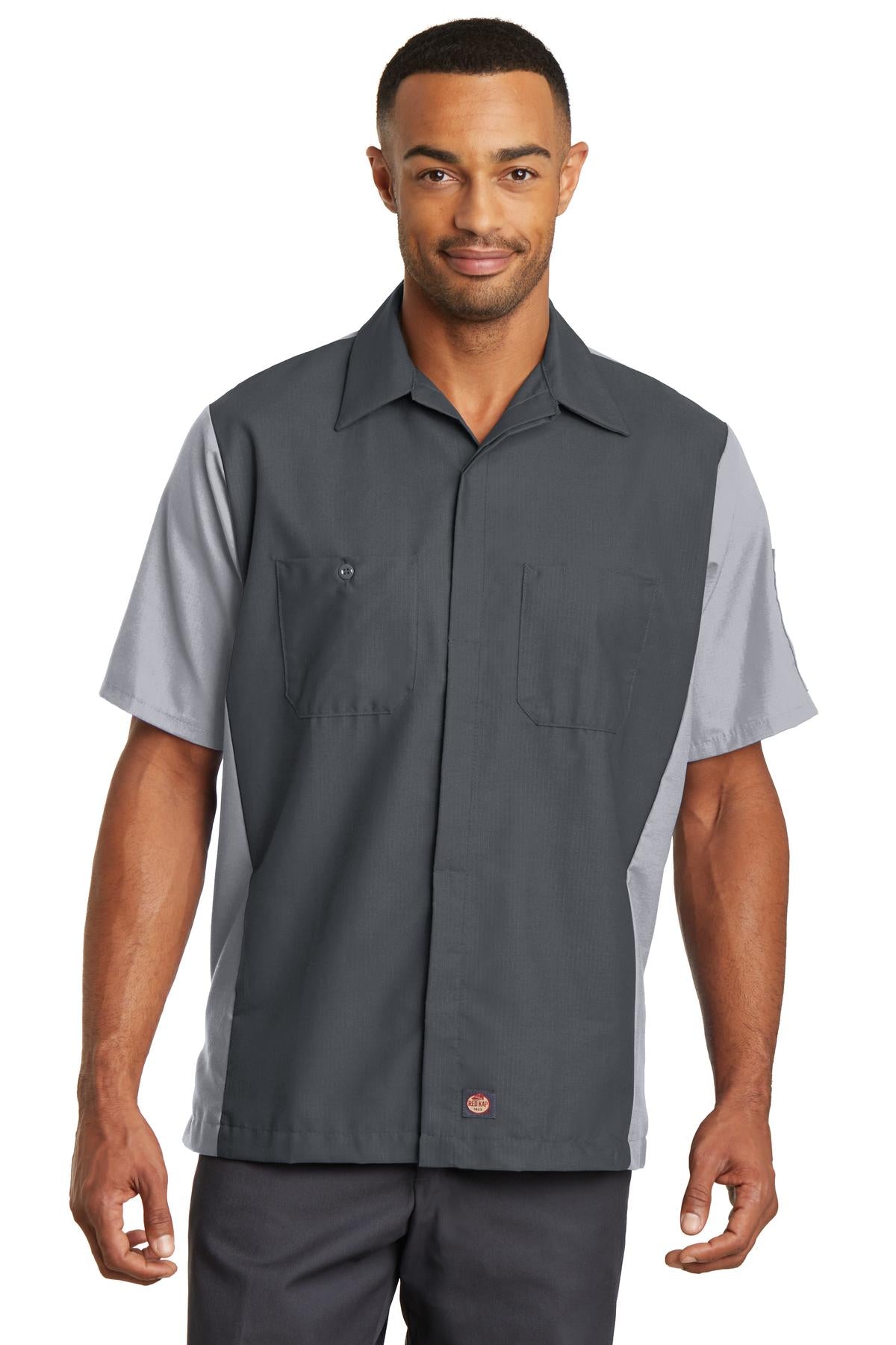 Red Kap Short Sleeve Ripstop Crew Shirt. SY20 - EMBROIDERED