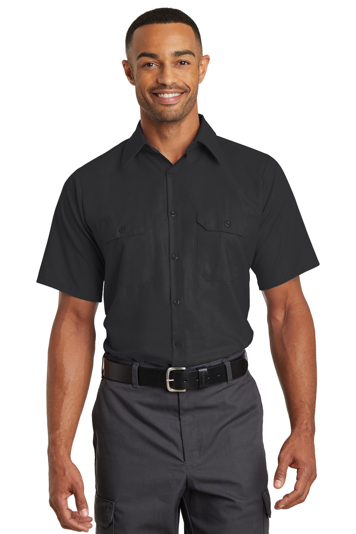Red Kap Short Sleeve Solid Ripstop Shirt. SY60 - EMBROIDERED