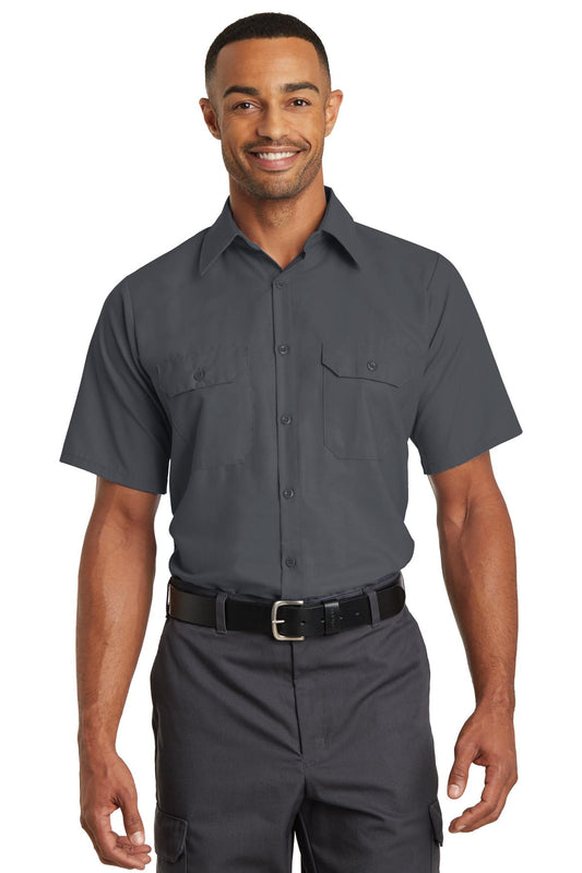 Red Kap Short Sleeve Solid Ripstop Shirt. SY60 - EMBROIDERED