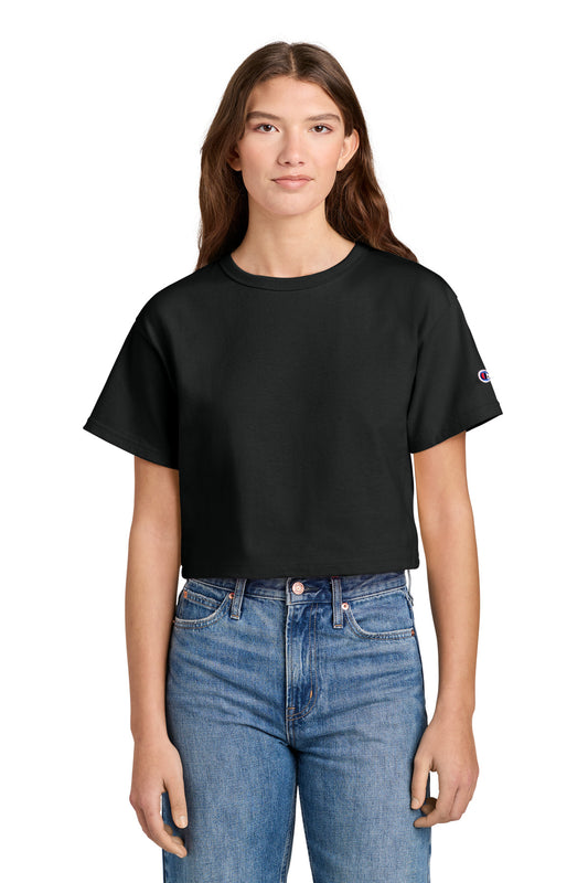Champion Women's Cropped Heritage Tee T453W - EMBROIDERED