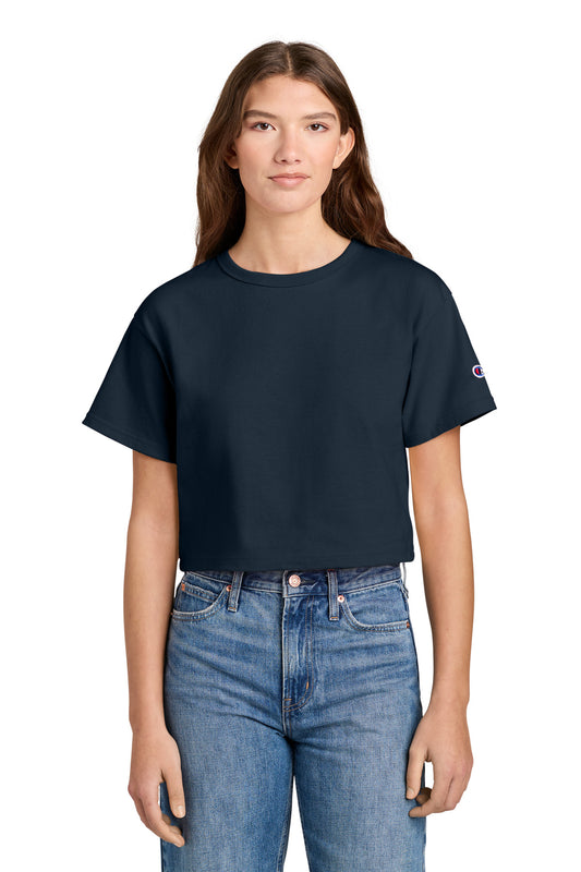 Champion Women's Cropped Heritage Tee T453W - EMBROIDERED