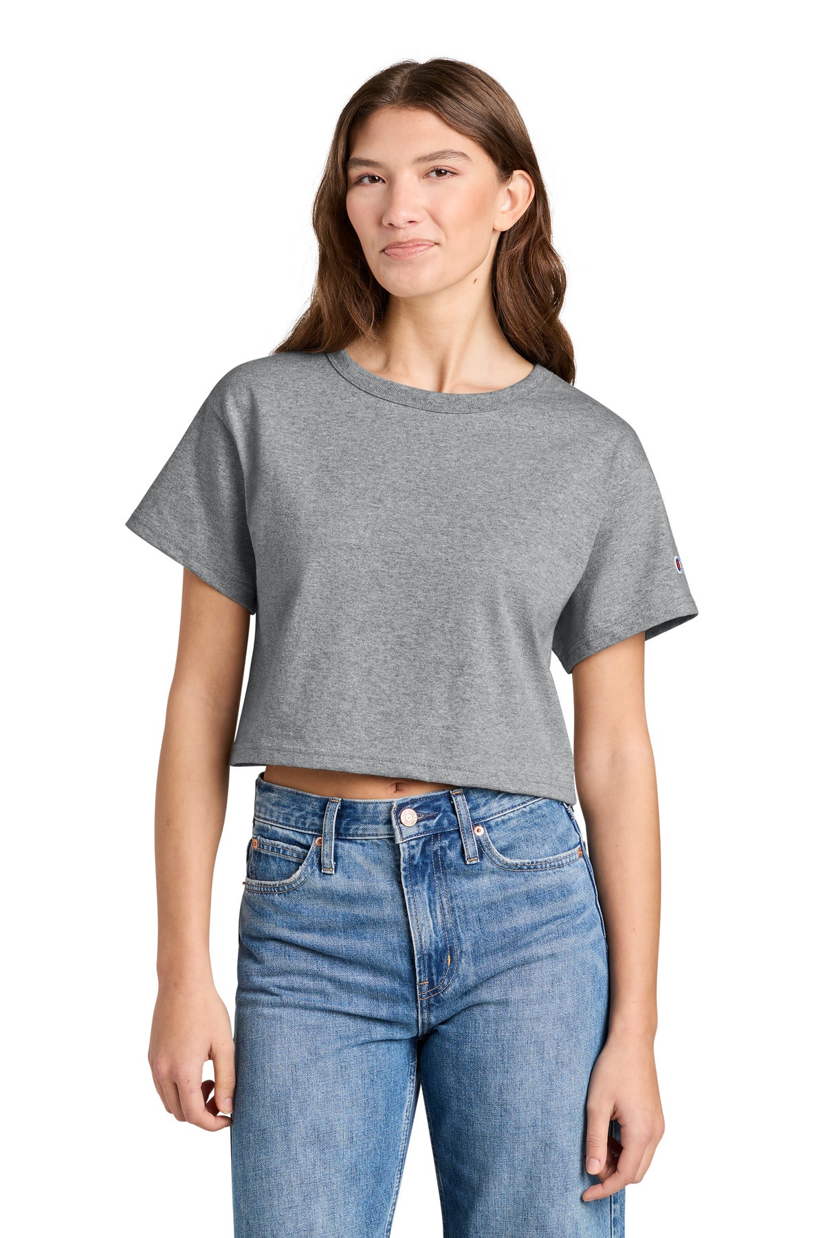 Champion Women's Cropped Heritage Tee T453W - EMBROIDERED