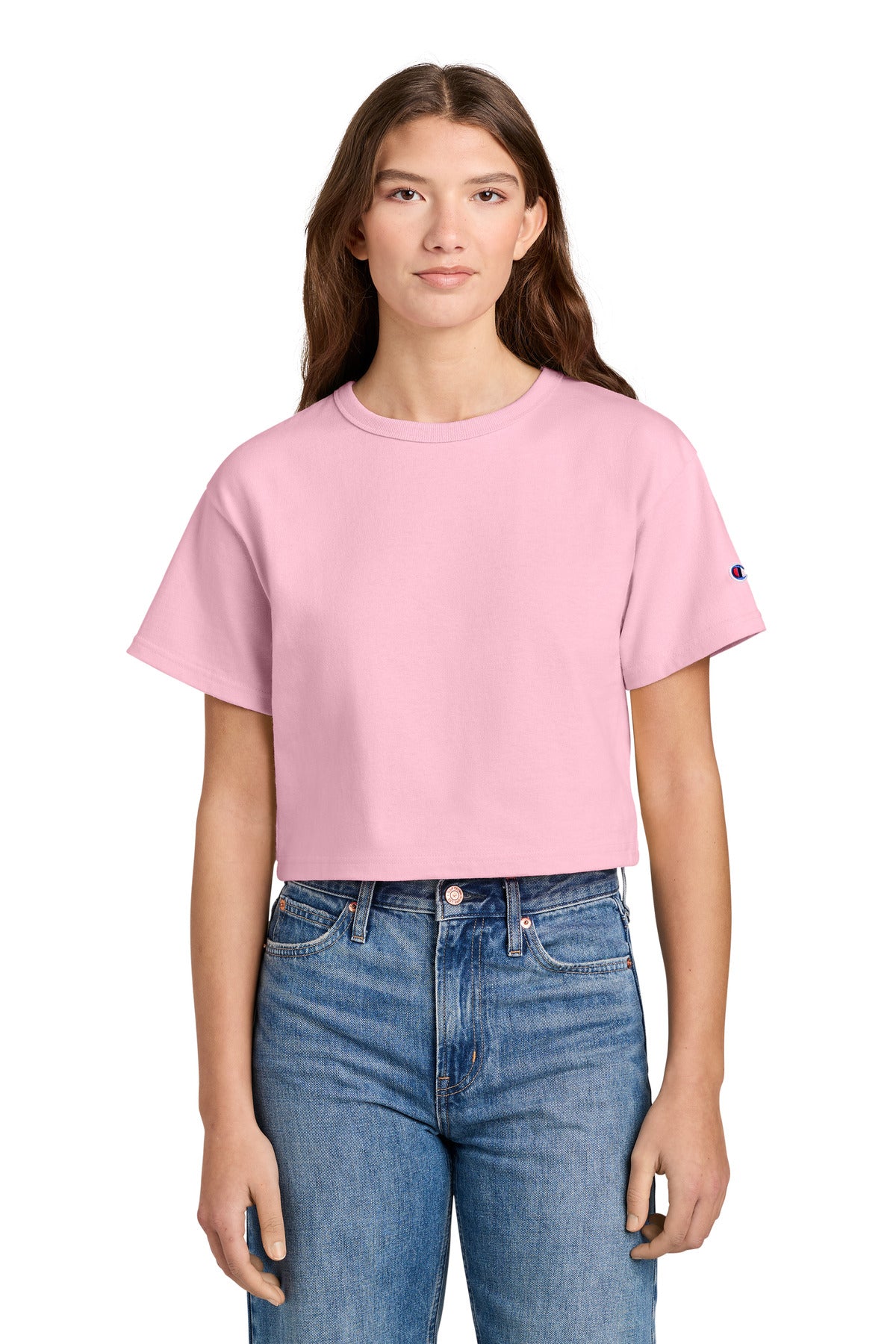 Champion Women's Cropped Heritage Tee T453W - EMBROIDERED