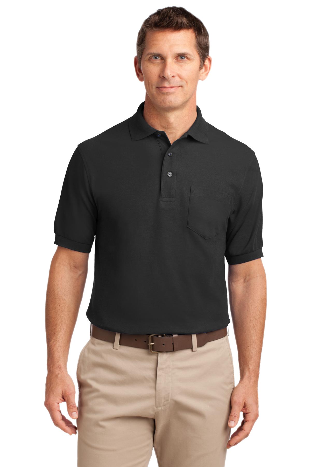 Port Authority Tall Silk Touch‚ Polo with Pocket. TLK500P - EMBROIDERED