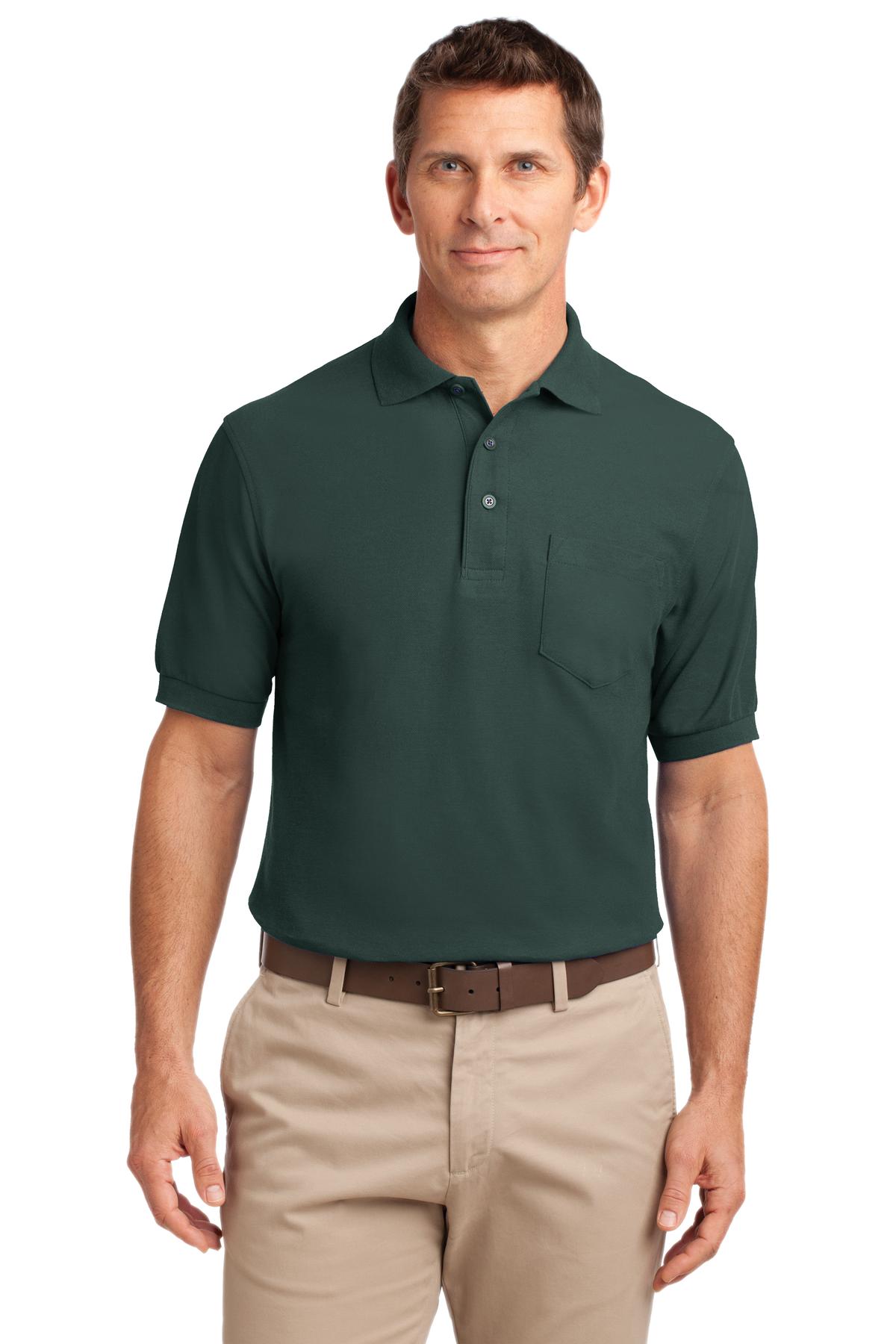 Port Authority Tall Silk Touch‚ Polo with Pocket. TLK500P - EMBROIDERED