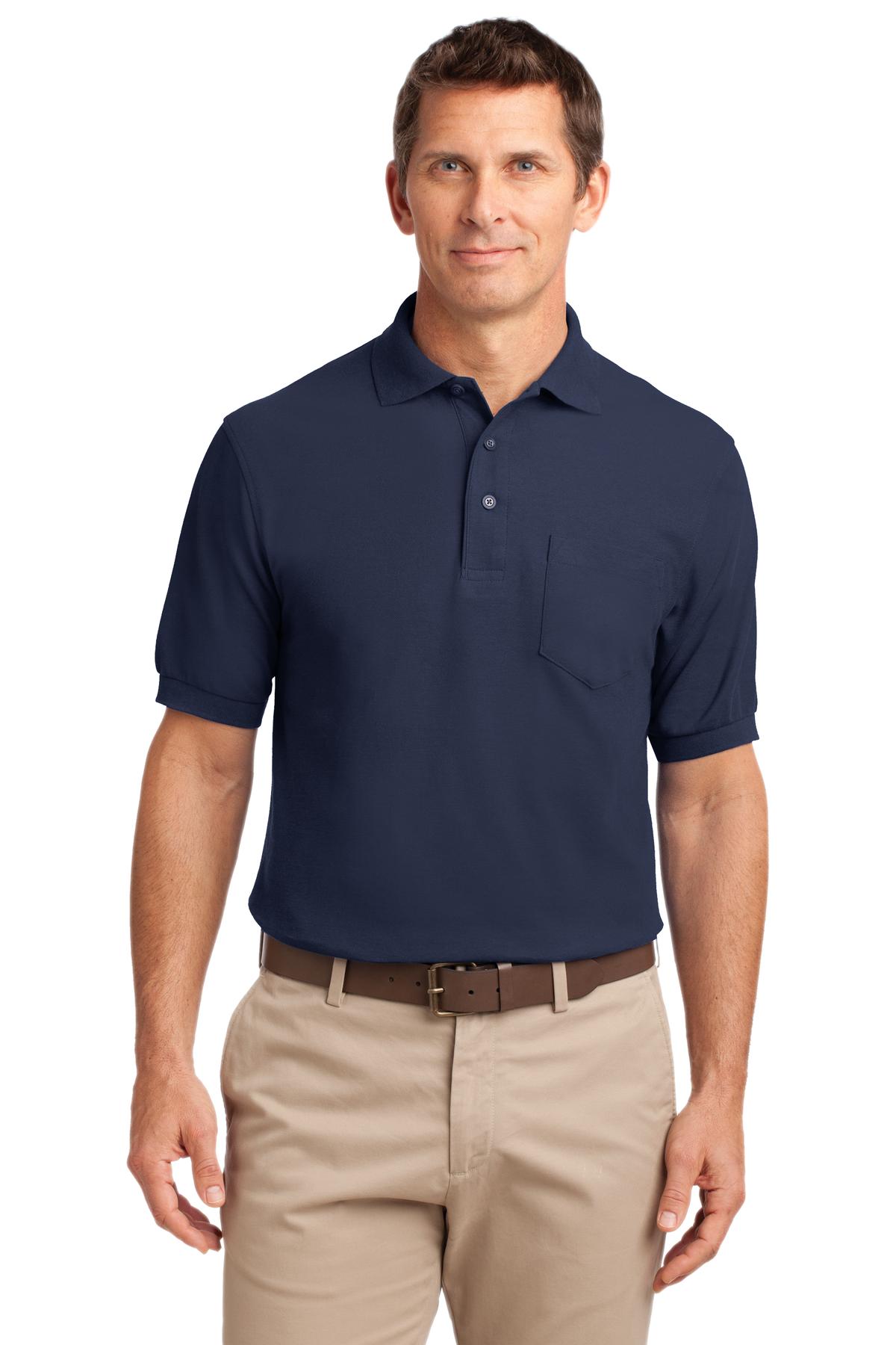 Port Authority Tall Silk Touch‚ Polo with Pocket. TLK500P - EMBROIDERED