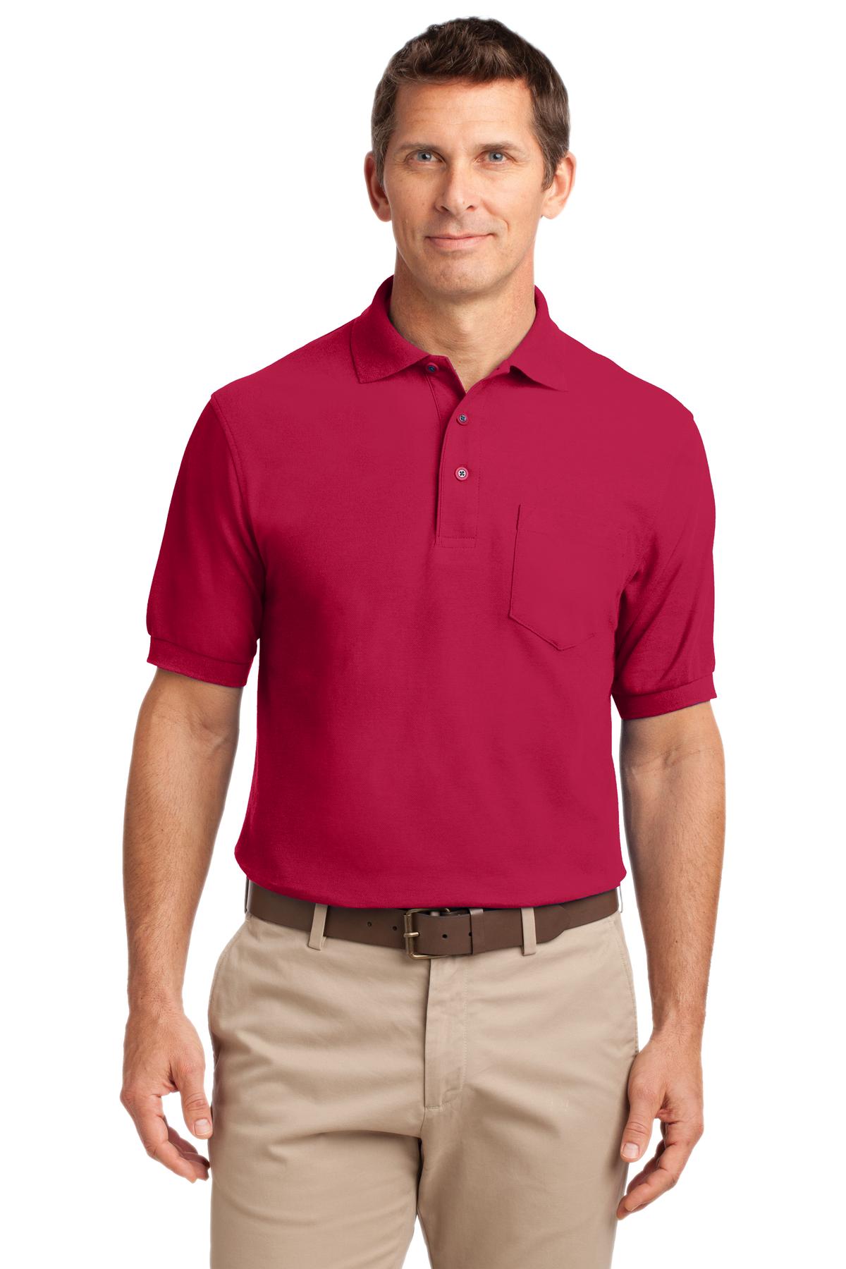 Port Authority Tall Silk Touch‚ Polo with Pocket. TLK500P - EMBROIDERED