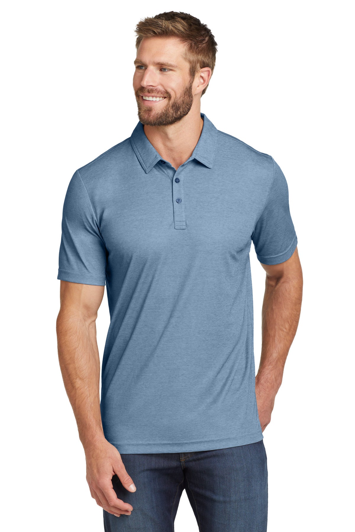 TravisMathew Oceanside Heather Polo. TM1MU412 - EMBROIDERED