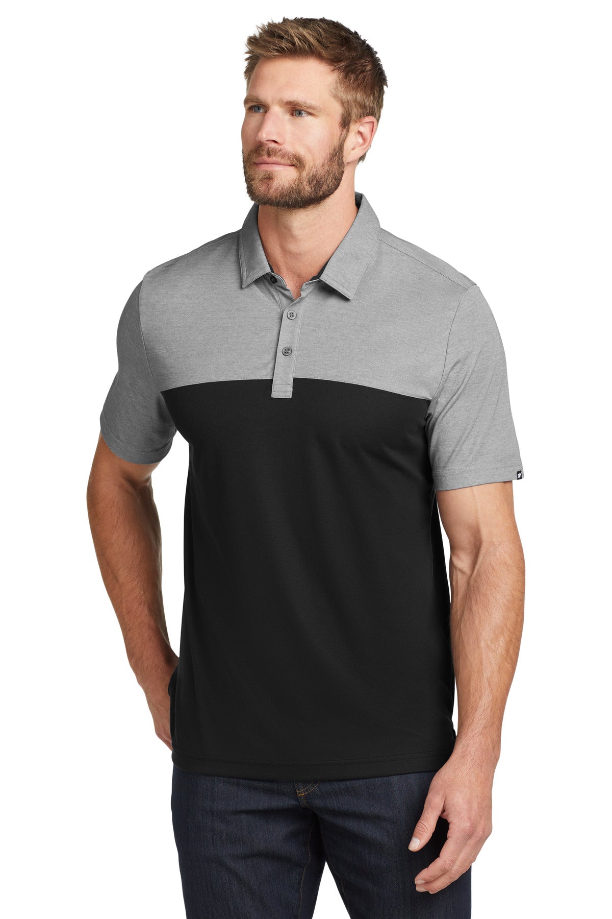 TravisMathew Oceanside Blocked Polo. TM1MU414 - EMBROIDERED