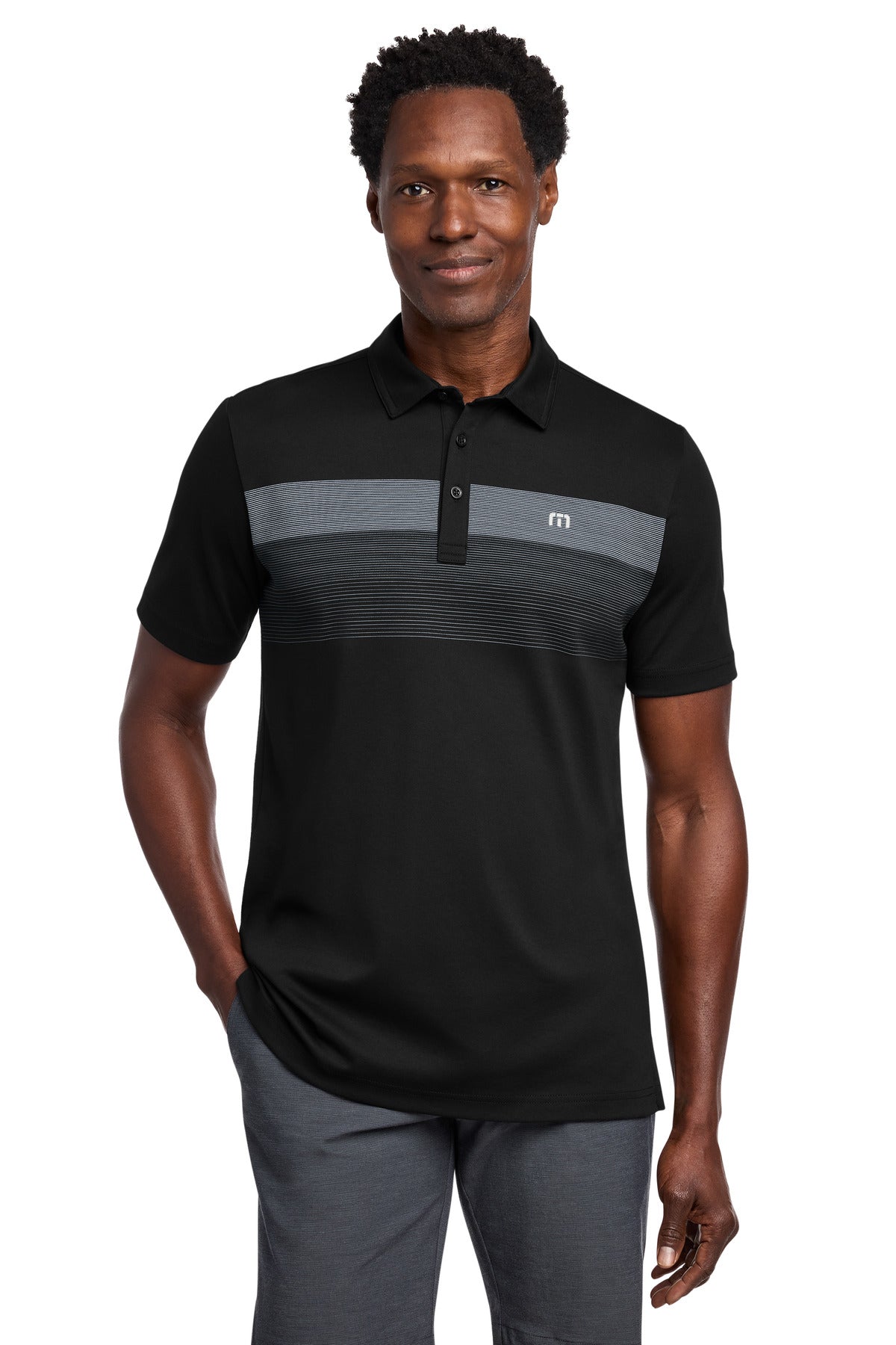 TravisMathew Coastal Chest Stripe Polo TM1MY402 - EMBROIDERED