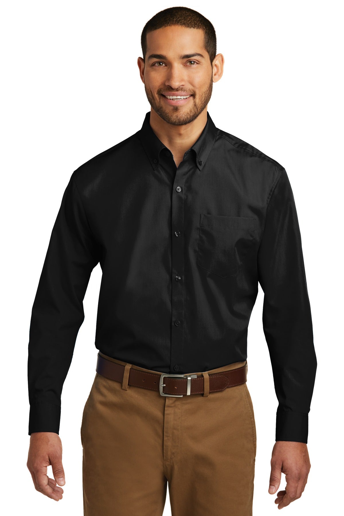 Port Authority Tall Long Sleeve Carefree Poplin Shirt. TW100 - EMBROIDERED