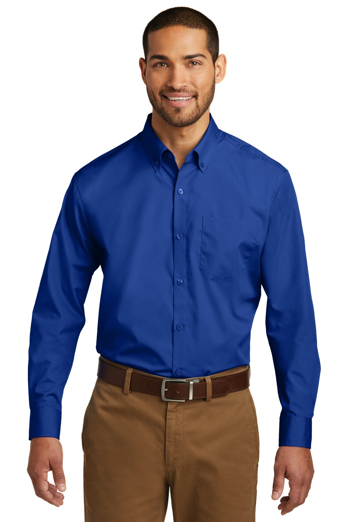 Port Authority Tall Long Sleeve Carefree Poplin Shirt. TW100 - EMBROIDERED