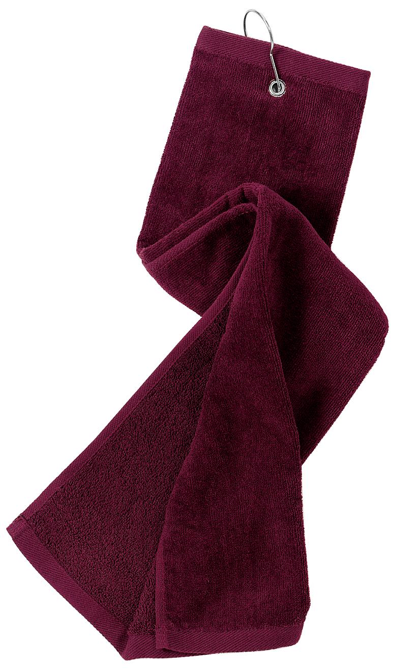 Port Authority Grommeted Tri-Fold Golf Towel. TW50 - EMBROIDERED