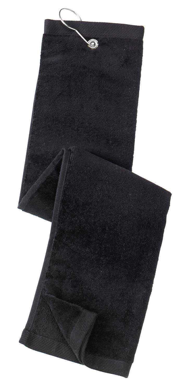 Port Authority Grommeted Tri-Fold Golf Towel. TW50 - EMBROIDERED