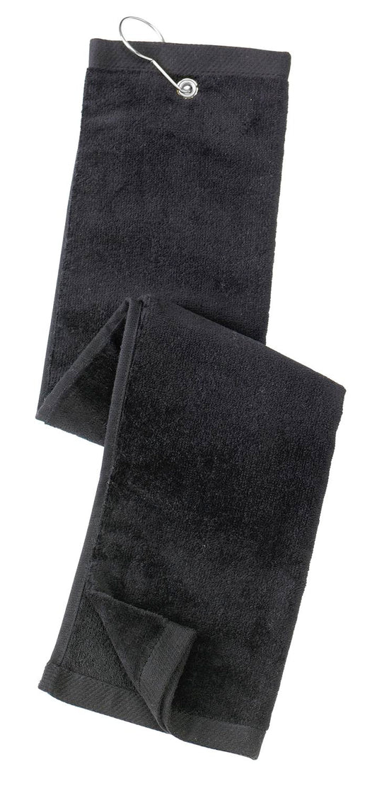 Port Authority Grommeted Tri-Fold Golf Towel.  TW50 - EMBROIDERED