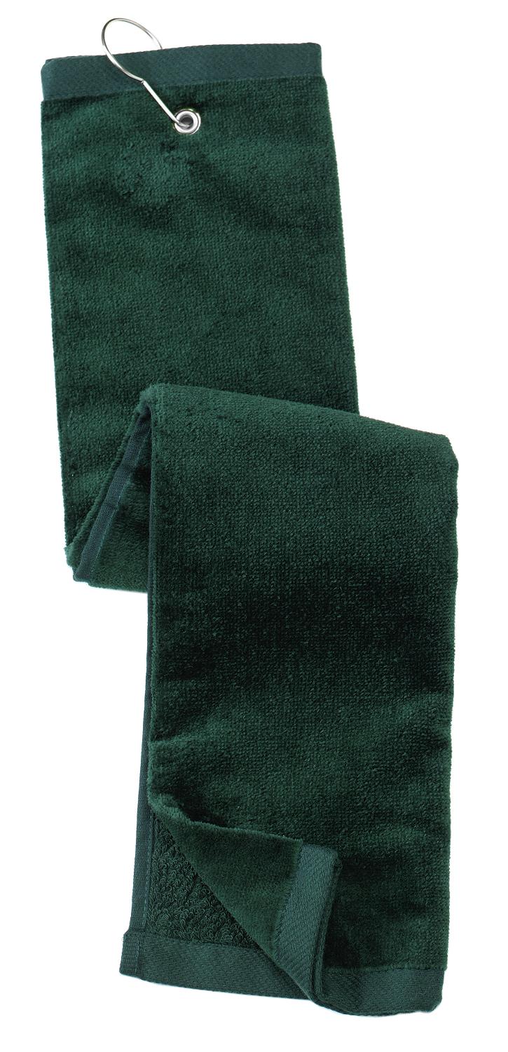 Port Authority Grommeted Tri-Fold Golf Towel.  TW50 - EMBROIDERED