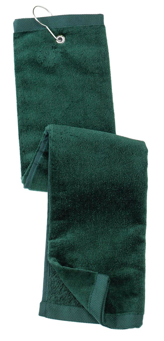 Port Authority Grommeted Tri-Fold Golf Towel.  TW50 - EMBROIDERED