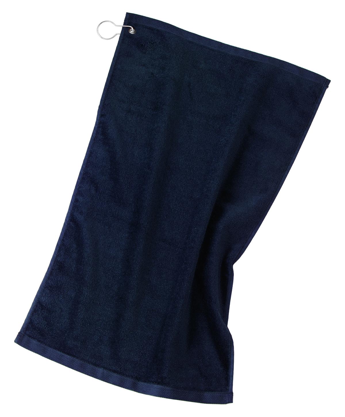 Port Authority Grommeted Golf Towel.  TW51 - EMBROIDERED