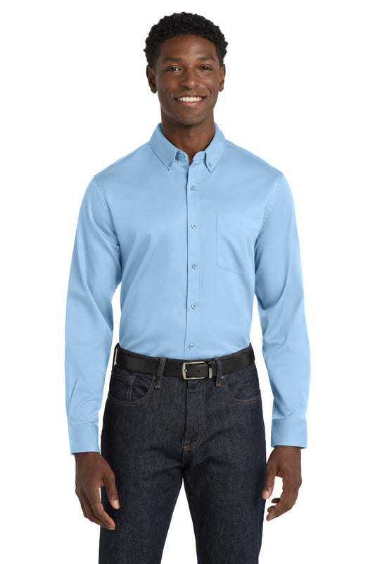 Port Authority Long Sleeve SuperPro React‚ Twill Shirt. W808 - EMBROIDERED