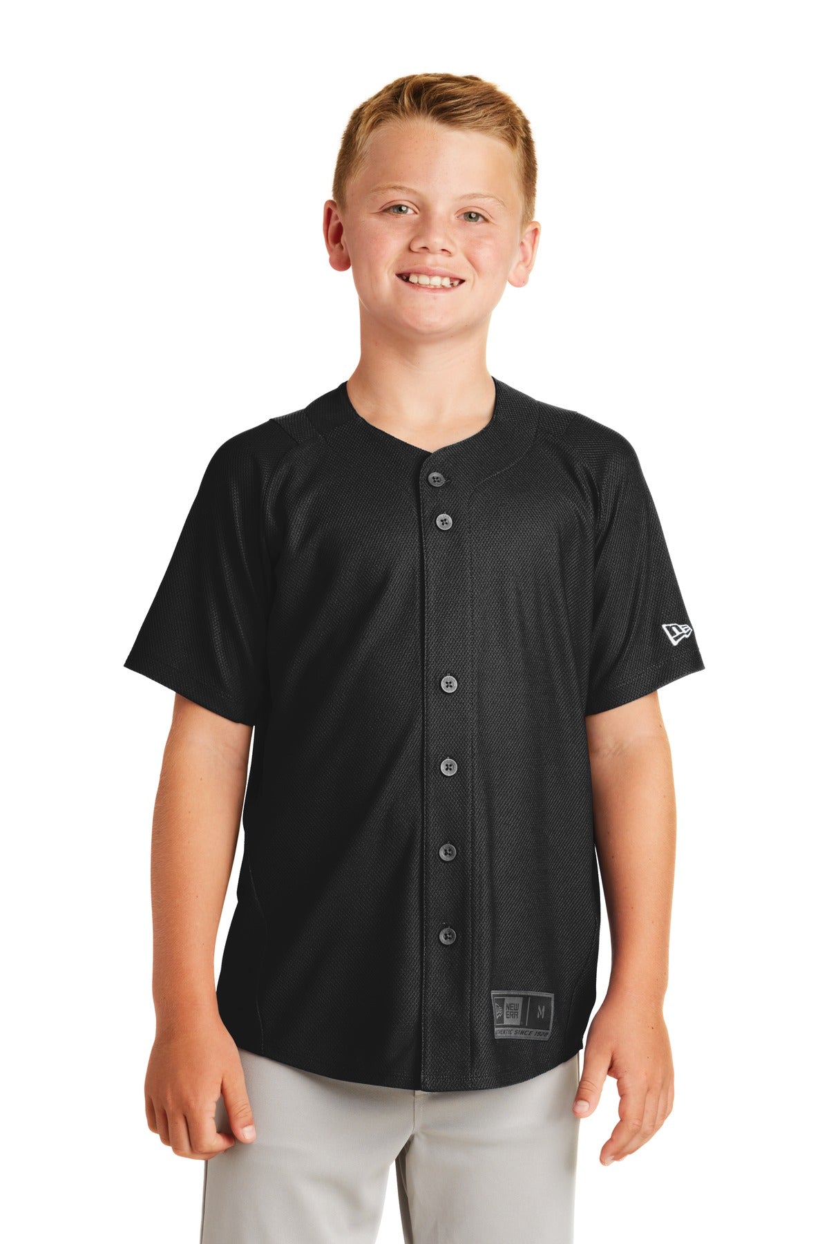New Era  Youth Diamond Era Full-Button Jersey. YNEA220 - EMBROIDERED