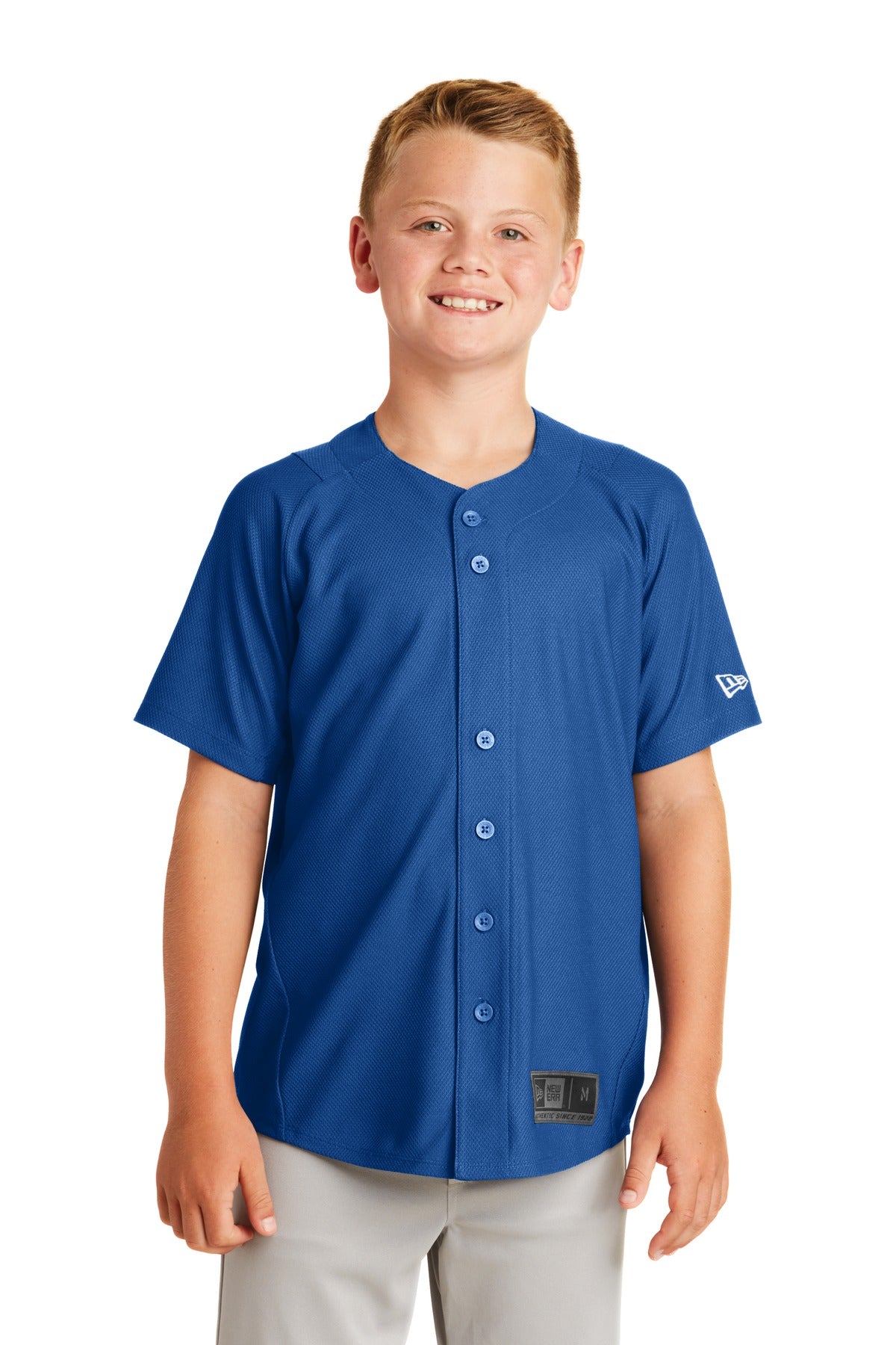 New Era  Youth Diamond Era Full-Button Jersey. YNEA220 - EMBROIDERED