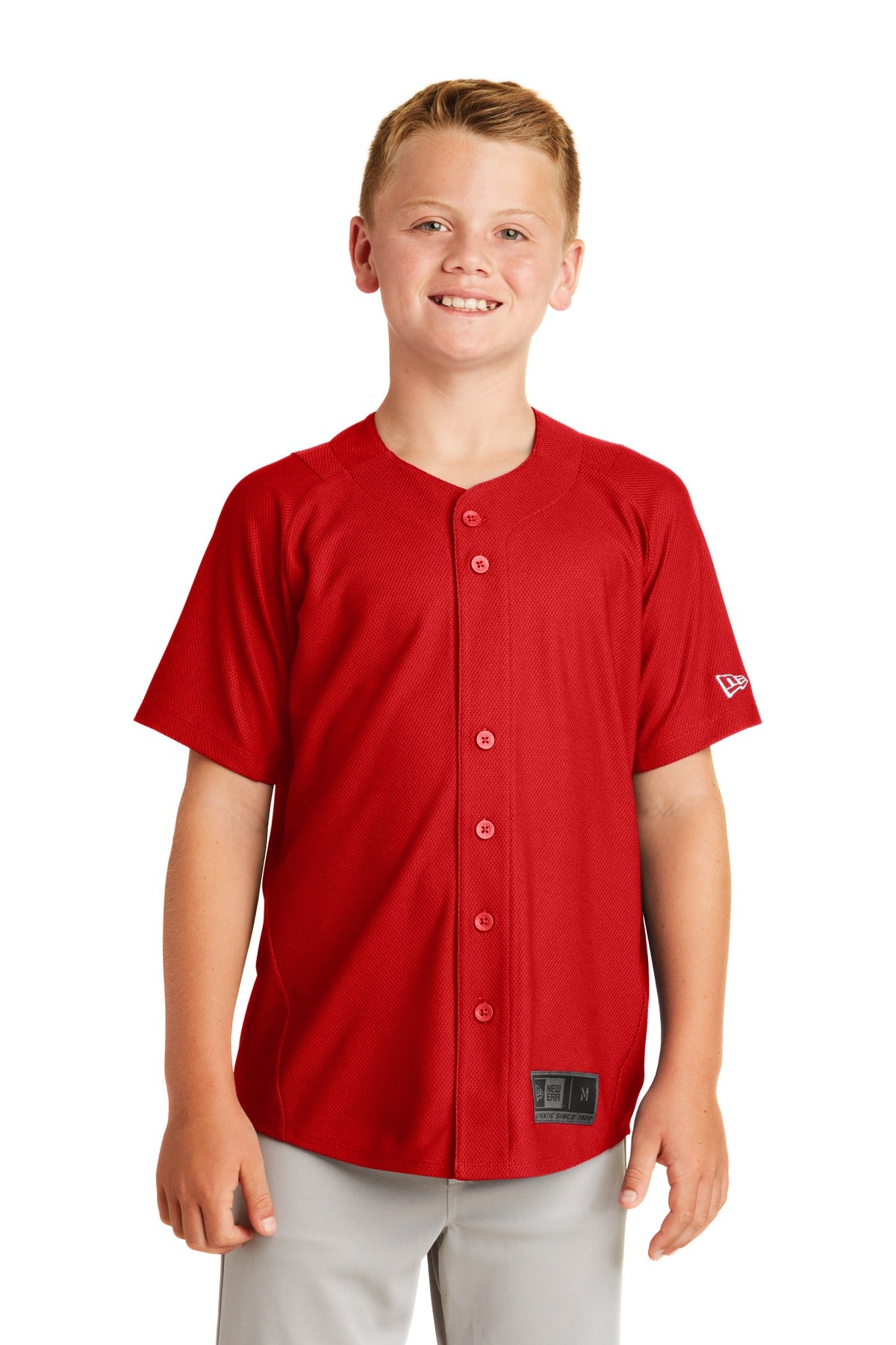 New Era  Youth Diamond Era Full-Button Jersey. YNEA220 - EMBROIDERED