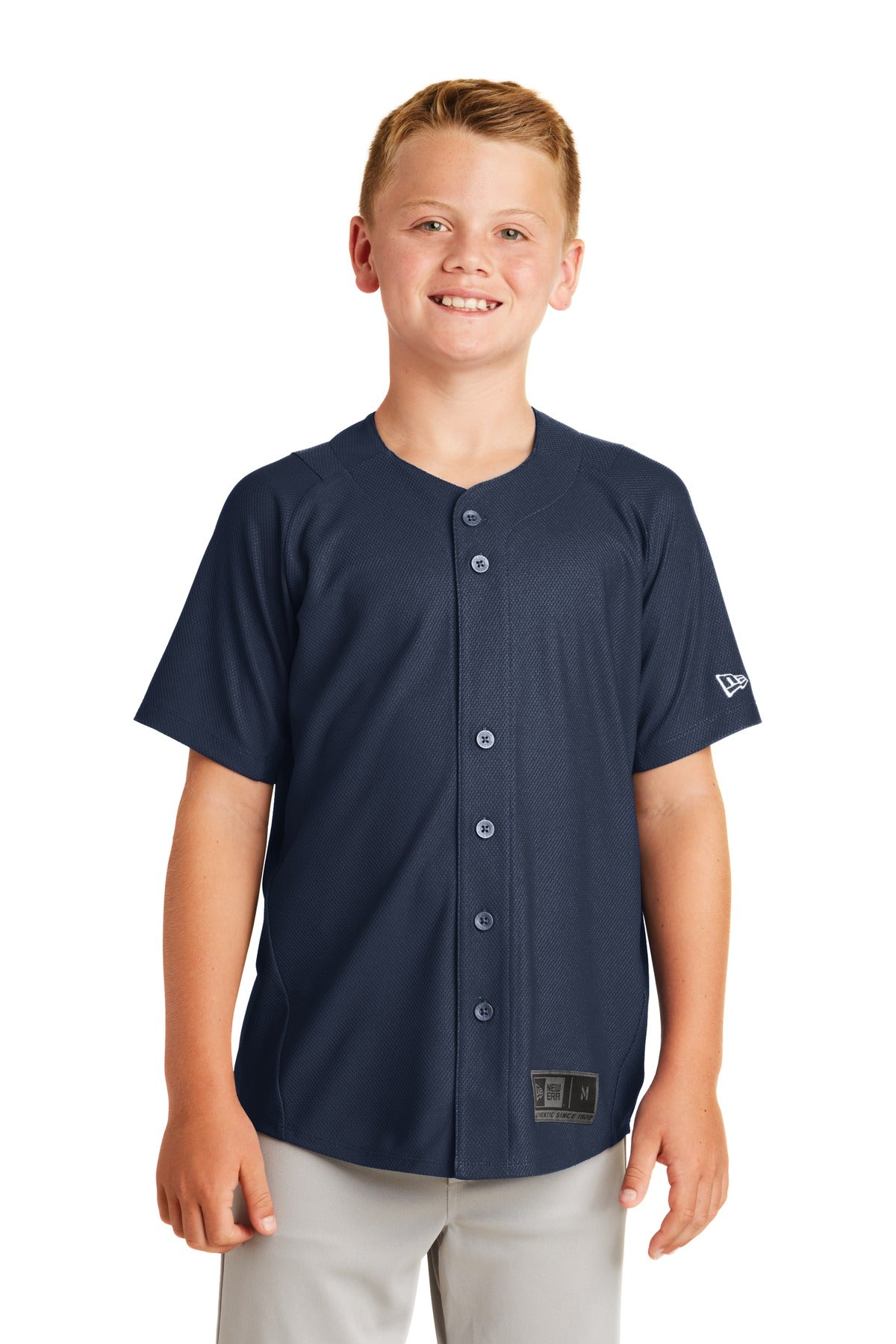 New Era  Youth Diamond Era Full-Button Jersey. YNEA220 - EMBROIDERED