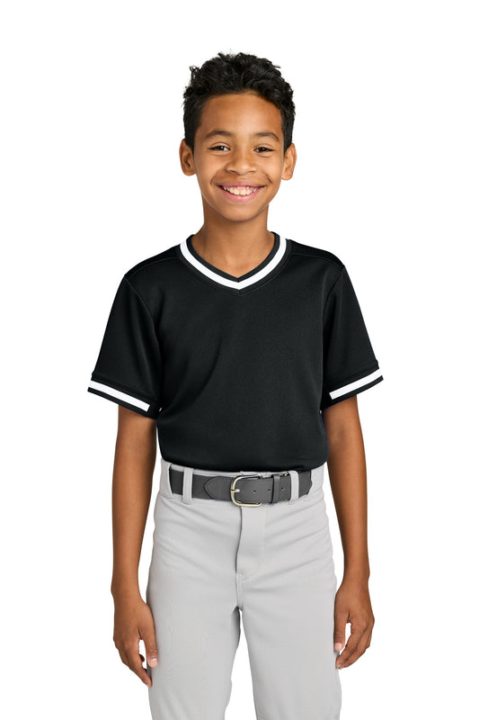 Sport-Tek Youth Tough Mesh V-Neck Baseball Jersey YST221 - EMBROIDERED